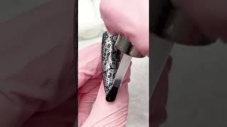 Enchanting Elegance: Black Lace and Laser Nails 