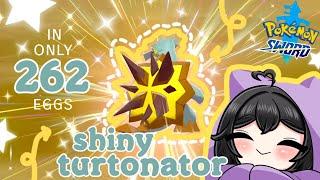 SHINY TURTONATOR in 262 eggs using Masuda Method! (Pokemon Sword) 