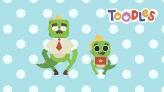 HEAD SHOULDERS KNEES TOES - Dinosaurs - Nursery Rhymes - Toodles Kids TV