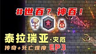 游戏实况 | 【泰拉瑞亚】灾厄Mod传奇+死亡难度EP3：某主播鏖战两小时被世吞打出精神疾病！【黑桃的泰拉瑞亚之旅】