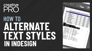 InDesign: How to Alternate Text Styles (Video Tutorial)