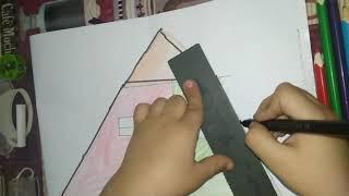 طريقة رسم خيمة لاطفال KG1