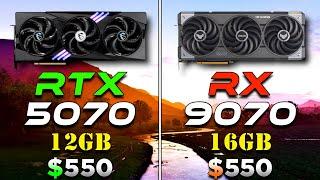 AMD RX 9070 16GB vs NVIDIA RTX 5070 12GB | PC Gameplay Benchmark Tested