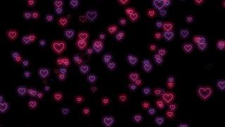 Flying HeartHeart Background | Neon Light Love Heart Background Video Loop | Animated Background