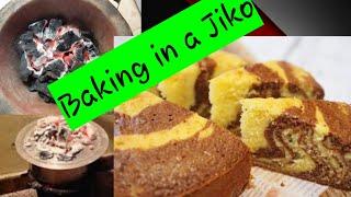 HOW TO BAKE A MARBLE CAKE USING A CHARCOAL JIKO | Asuga cooks