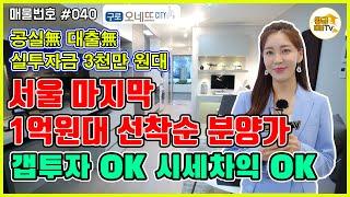 [부동산 투자] #040 서울 마지막 1억원대 선착순 분양가, 갭투자 OK 시세차익 OK