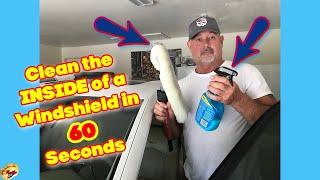 AMAZING!!!  How To Easily CLEAN THE INSIDE OF A WINDSHEILD...WOW!!