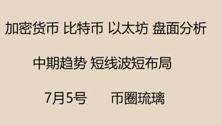 加密货币 比特币 以太坊 盘面分析   中期趋势 短线波短布局