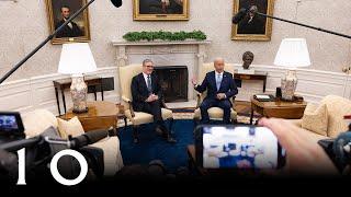 PM Keir Starmer is welcomed to the White House by President Joe Biden