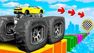 CAN MONSTER TRUCK LAMBA PASS THE BROKEN ROAD IN GTA 5? GTA 5 EXPERIMENT!