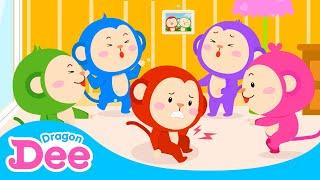 Five Little Monkeys | Dragon Dee Nursery Rhymes & Kids Songs