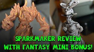 Sparkmaker SLA Resin Printer Review BONUS Fantasy Minis!