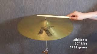 Zildjian 20" K Ride Cymbal 2438 grams - DEMO VIDEO