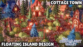 FLOATING FOREST ISLAND DESIGN//CURVED FENCES//OVERGROWN COTTAGECORE TOWN//DISNEY DREAMLIGHT VALLEY