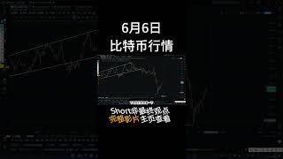 6月6日 比特币M顶和下降旗形暴跌兑现，头肩形态的颈线位是否还会继续跌？下方仍有空间，等待反弹高位继续空。 #btc #以太坊 #eth #投资 #数字货币 #技术分析 #比特币 #合约 #短线交易