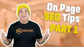 On Page Seo Tips And Tricks Part 1