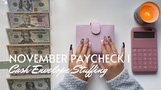 November 2022 Budget | Cash Envelope and Sinking Fund Stuffing | Paycheck 1 | 23 Year Old Budgeter