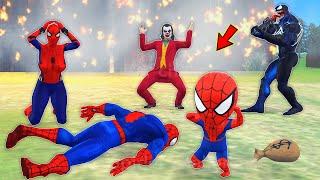 team spider man vs bad guy joker ► joker attack house spider-man - funny horror animation