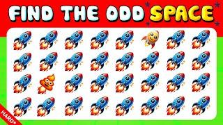 121 puzzles for GENIUS | Find the ODD One Out - Space Edition  Emoji Quiz - Hard levels