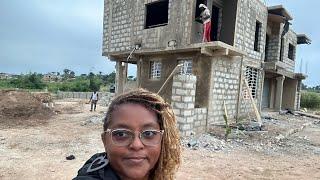 Building in Ghana: plaster upstairs apartment/ garden update