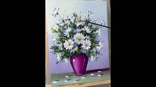 Easy Flowers Acrylic Painting Tutorial / Acrylic Painting for Beginners