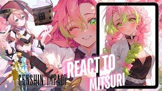 Genshin impact react to Aether as mitsuri kanroji | Gacha life 2 | Demon Slayer | muichiro tokito