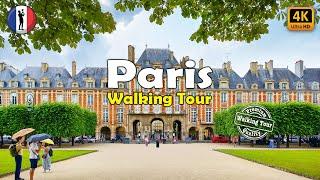  Paris Walking Tour | Marais, Place des Vosges | France 2024 | 4k60fps