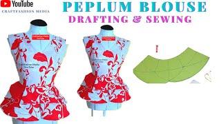 DIY; PEPLUM TOP| cutting and sewing a peplum top| easy tutorial | Drafting |cutting #ankarastyles