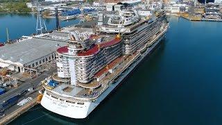 4K | First Aerial Shots | Spectacular MSC Seaside under construction Fincantieri Shipyard