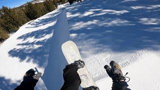 One Top to Bottom Park Run at Mammoth Mountain, CA as an Average Snowboarder