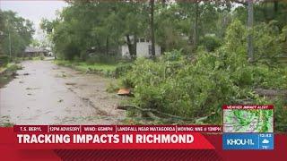 Beryl damage in Houston area neighborhoods