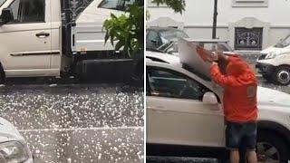 Il video della violenta grandinata che si è abbattuta su Milano: i chicchi danneggiano le auto