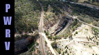 Bethungra Rail Spiral from the Air! National Pacific empty steel train PWRV