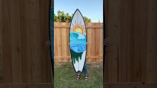 Painting a surfboard #art #surfart #timelapseart