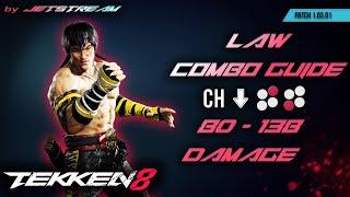 TEKKEN 8 - Marshall Law: Combo Guide (Counter Hit d23) 80 - 138 Damage [2K 60ᶠᵖˢ]