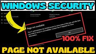 Page not available. Your IT administrator has limited access Windows Security FIX