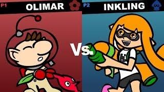 Olimar VS Inkling (Super Smash Bros. Animation)