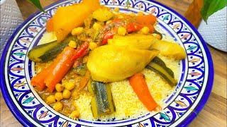 Couscous recipe with meat and vegetables, easy Moroccan recipe