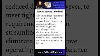 How to reduce Takt time?