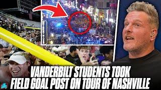 Vanderbilt Fans Carry Goal Post Down Nashville's Broadway After Being #1 Alabama?! | Pat McAfee Show