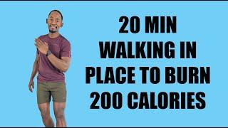 20-Minute Walking In Place to Burn 200 Calories and Slim Your Waist