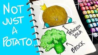 Drawing Veggie People you asked for with BUDGET Markers! | Art With Me!