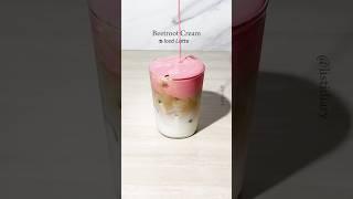 BEETROOT CREAM ICED LATTE ️ using  KIS BAKING #beetroot #icedlatte #homecafe #recipe #asmr