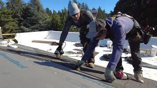 Cherry Roofing on a four story hotel in Tigard Oregon