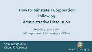 How to Reinstate a Corporation Following Administrative Dissolution