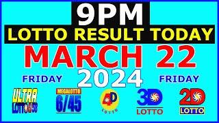 9pm Lotto Result Today March 22 2024 (Friday)