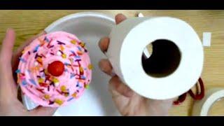 Make a cupcake sculpture using toilet paper!