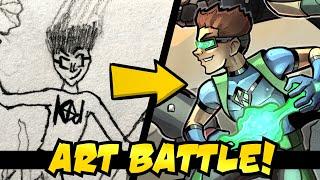 Redrawing My Childhood Superheroes for an ART BATTLE! (Ft. Ben Mellinger Art)