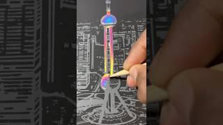 The Oriental  Pearl Tower …..^                   #art #scratch #artist