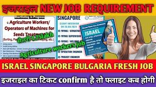 इजराइल New Job Requirement | Israel Singapore Bulgaria Fresh Job | इजराइल का फ्लाइट अब कब होगा ?